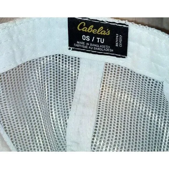 Cabela's 5-Panel Mesh-Back Trucker Cap Ladies Fit Snap Back Hat Pink/White OS - Picture 6 of 8